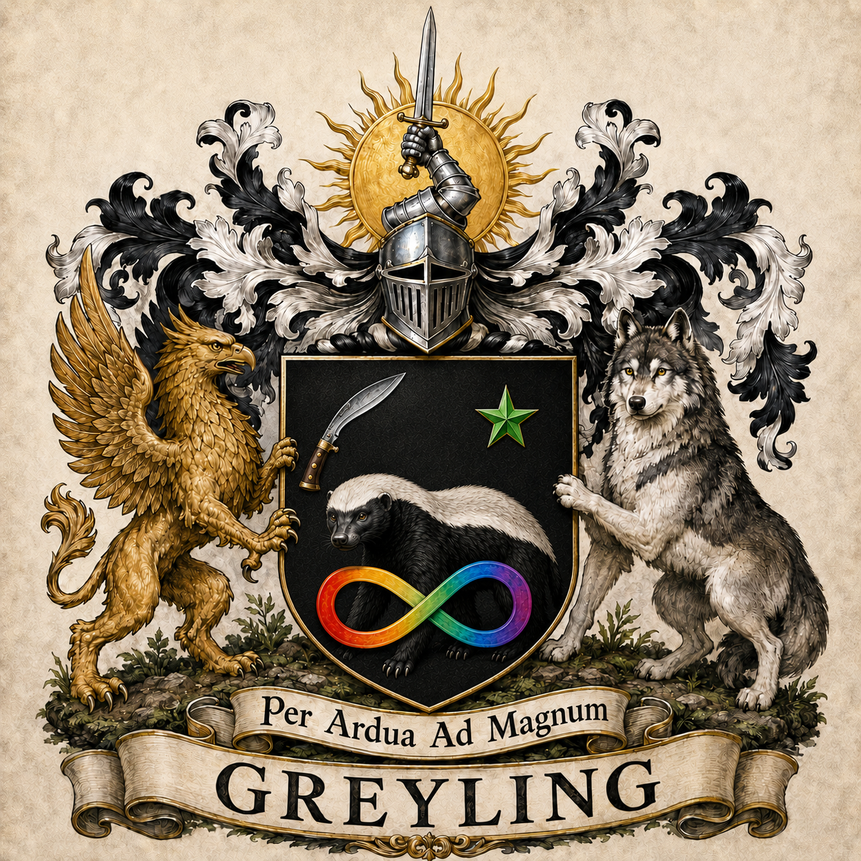 The arms of the House of Greyling