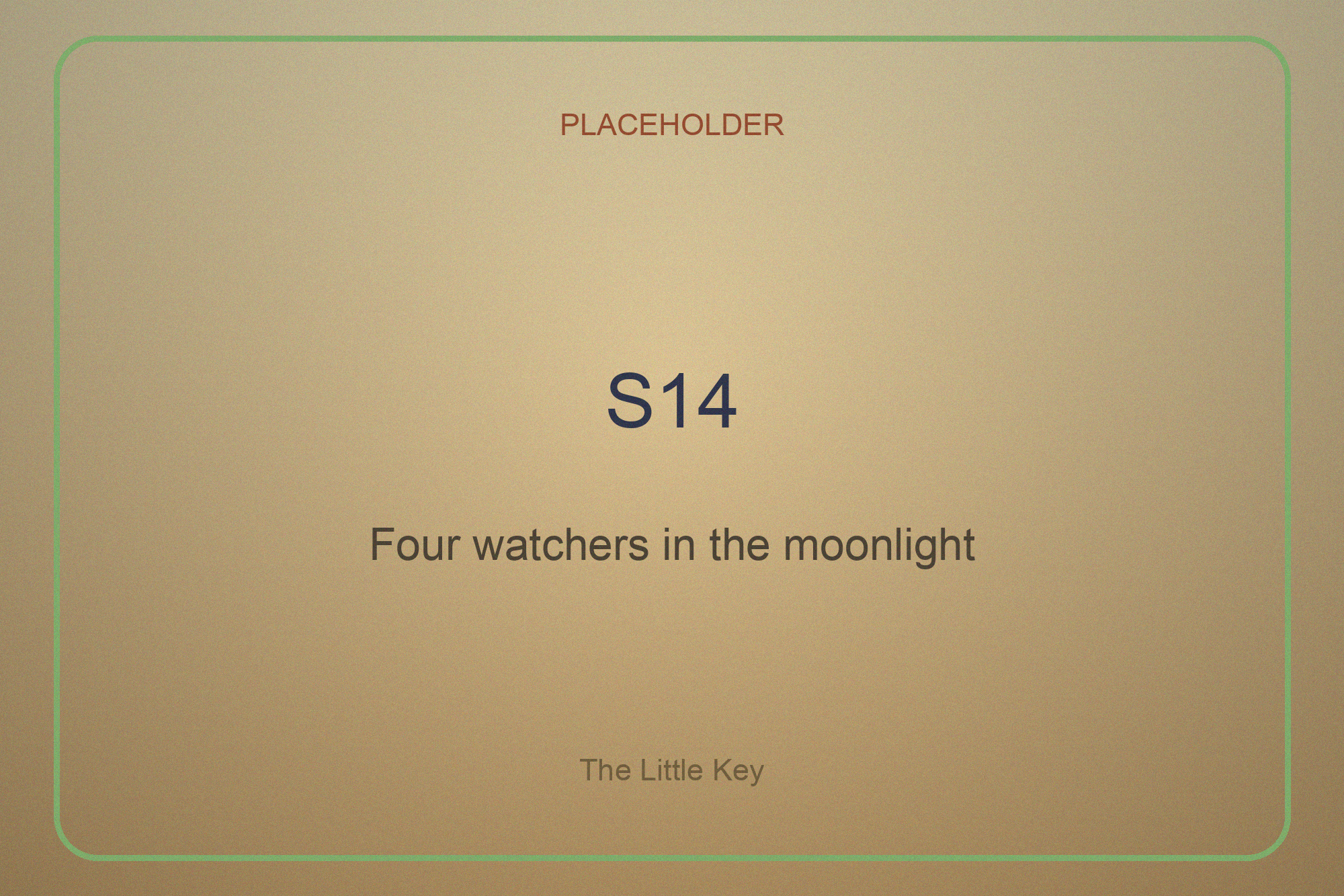 Closing image. The girl asleep at night, the brass key on its red thread around her neck, four tiny creatures keeping watch on the moonlit windowsill, the little badger awake on her pillow — free, chosen, and staying.