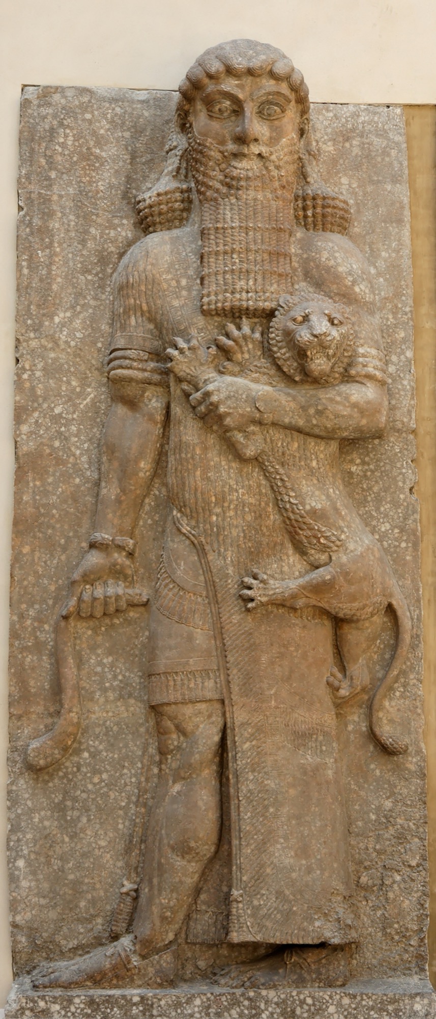 Neo-Assyrian hero mastering a lion, from Khorsabad, Louvre AO 19862