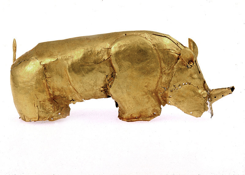 The Golden Rhinoceros of Mapungubwe — worked African gold.