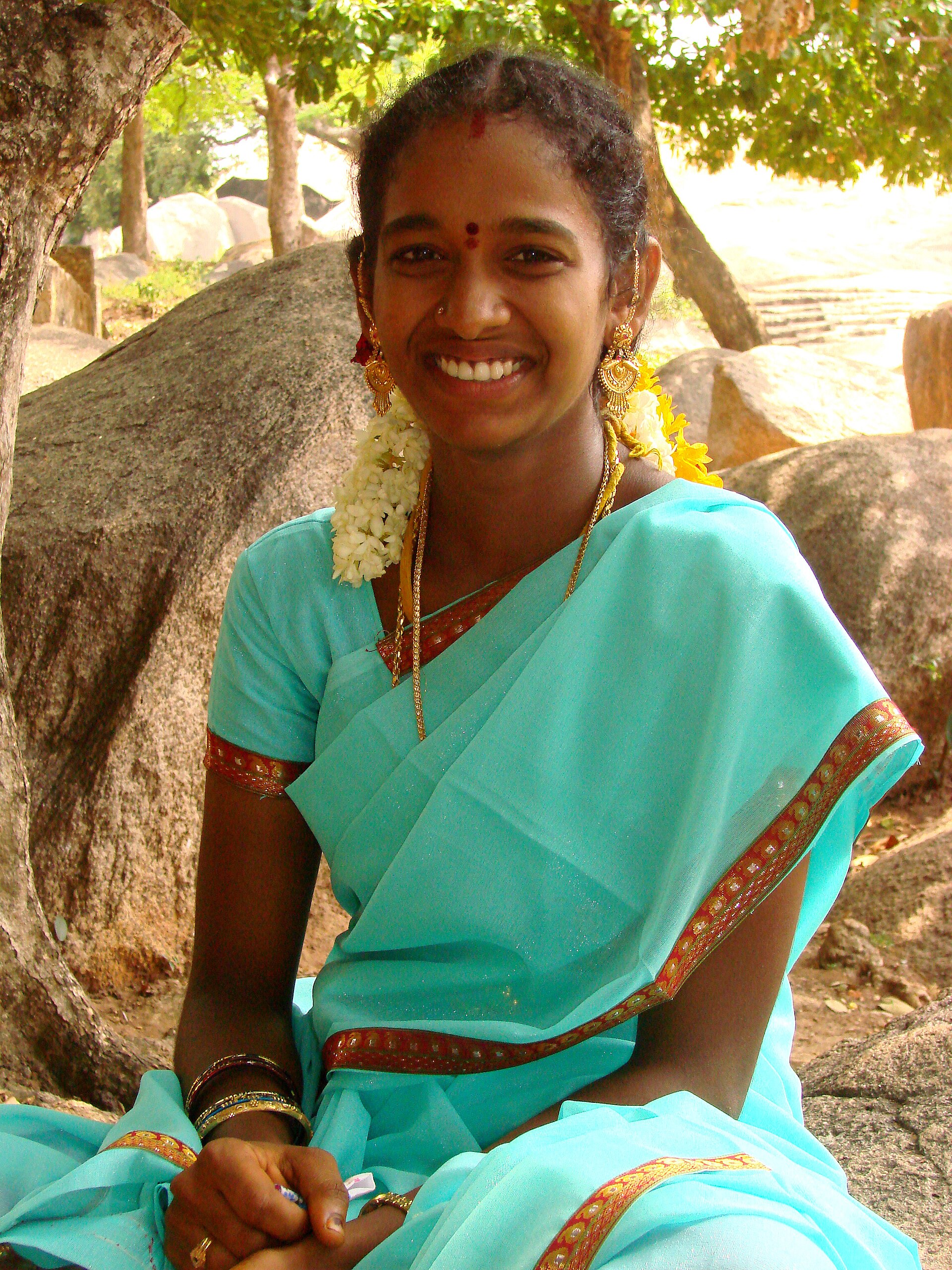 Tamil dress — jasmine and silk.