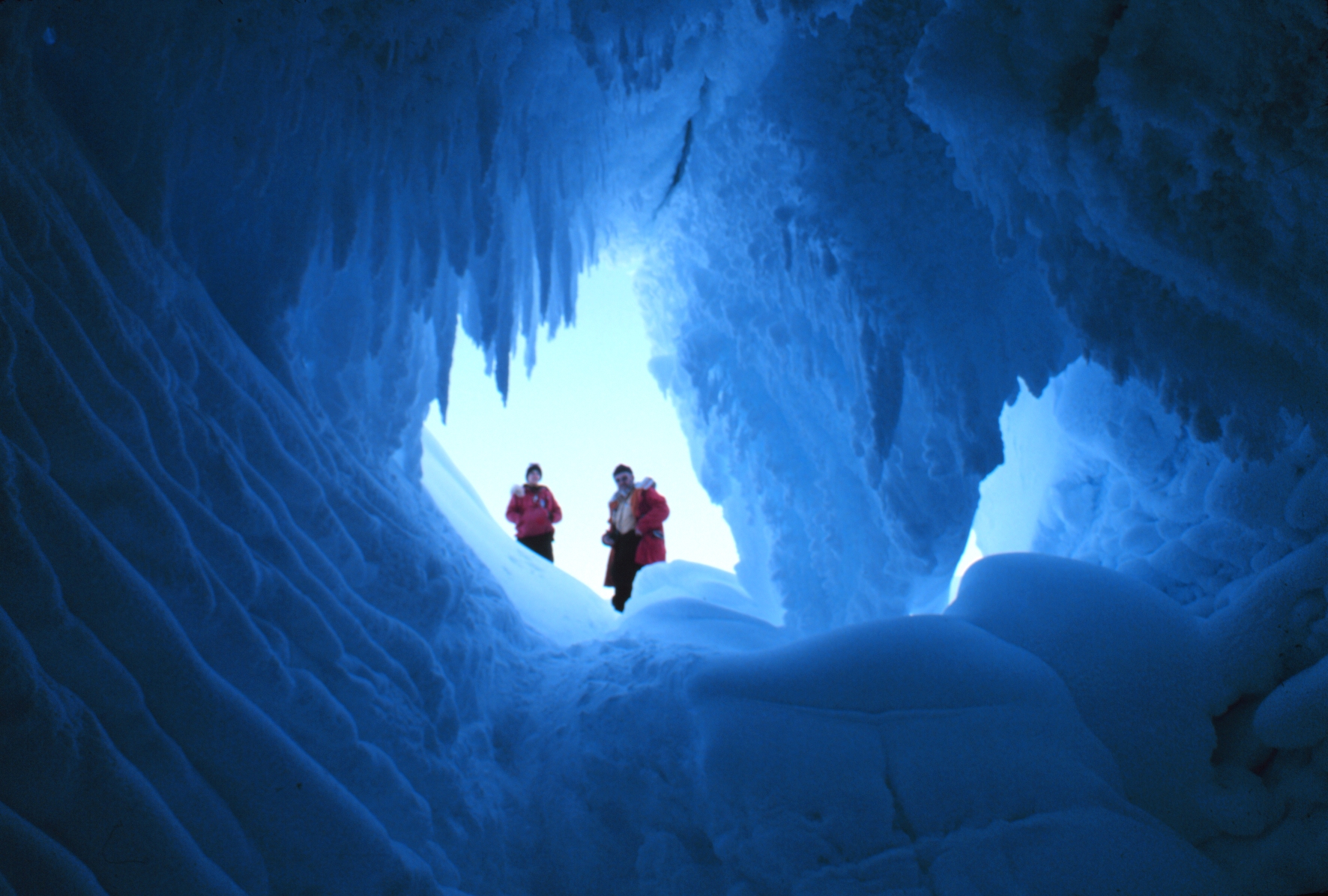 An ice cave — the dark the remote-viewer's coordinates point to.