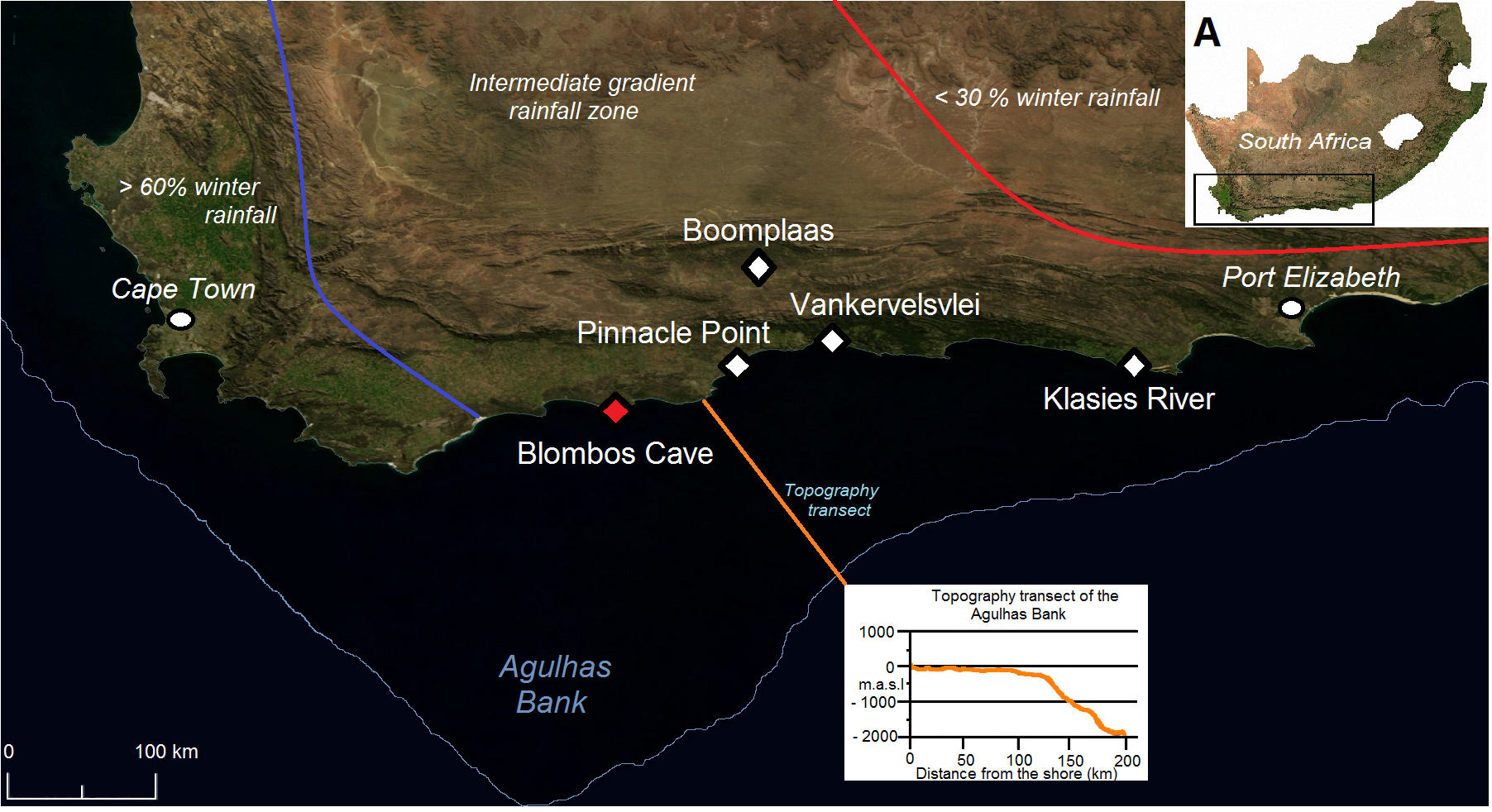 Blombos Cave location.