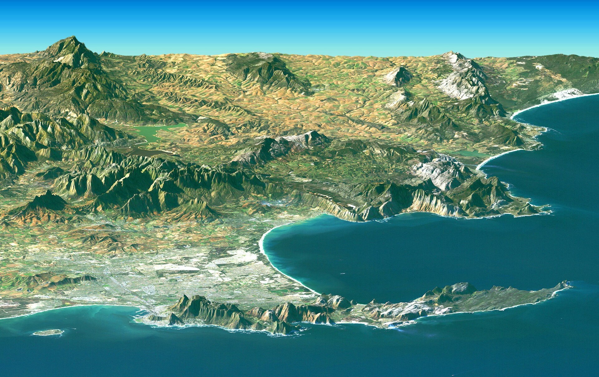 Satellite image of the Cape Peninsula.